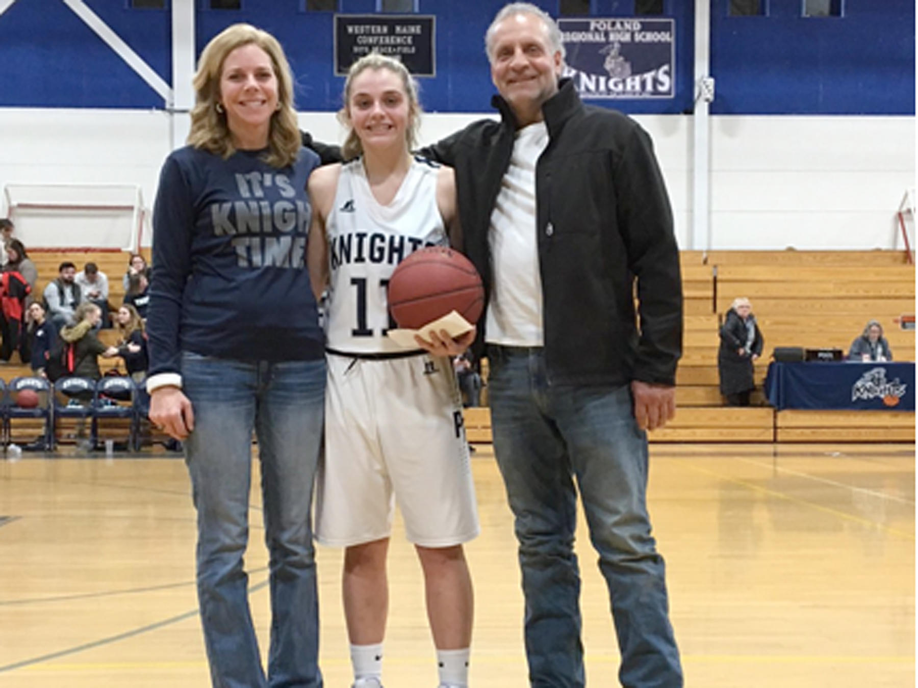 PRHS Basketball Player with her parents